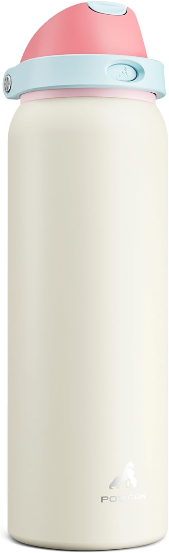 POWCAN 40 oz Large Water Bottle with Handle for Sports: Quic...
