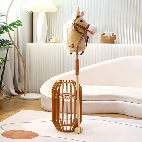 Cheval bâton en bois pour jeu d'imitation équestre et de rôles