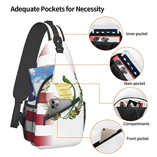 Mochila bandolera unisex con bandera de EE.UU. y Guatemala miniatura 5