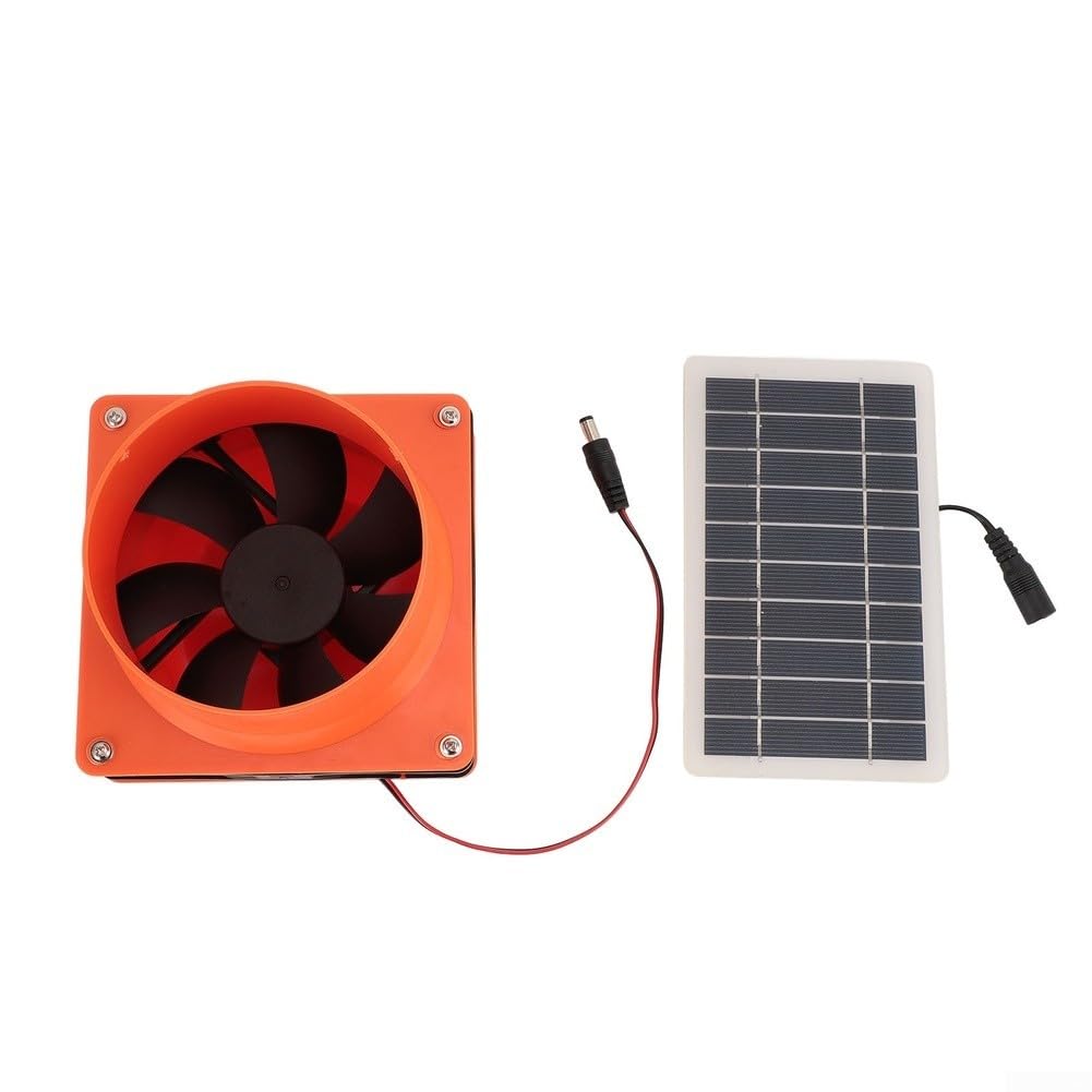 10 W 12 V Solar-Abluftventilator-Set mit ABS-Solarpanel für runde Luftkanäle in Dachböden, Gewächshäusern, Wohnmobilen, Booten
