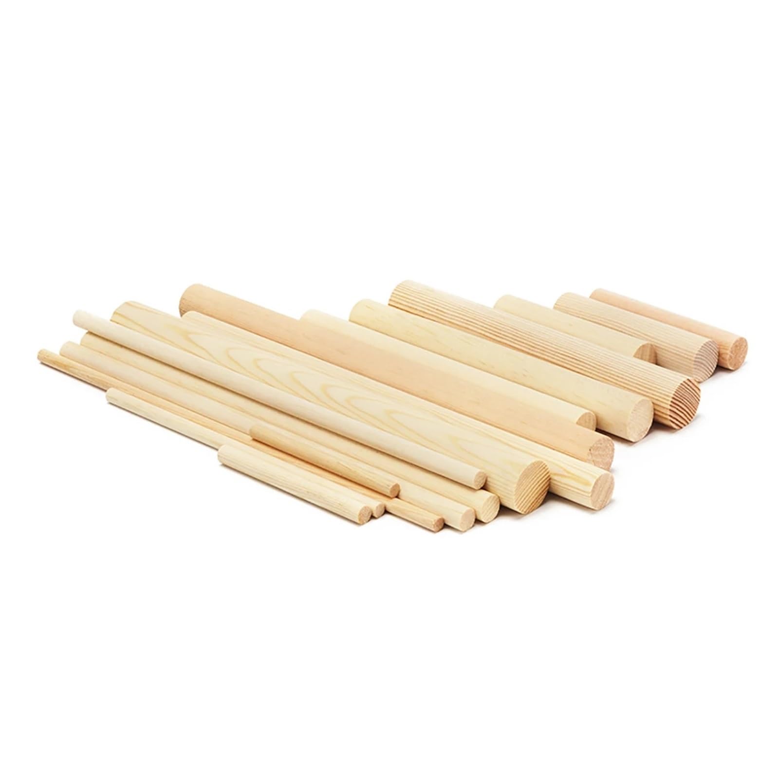Bâtonnets en Bois Tiges en bois de pin massif, longueur 100-300mm, 8-28mm, demi-cercle rond, bandes de pin massif, matériel de modèle de bricolage, artisanat de décoration, pièces de fabrication(10x20