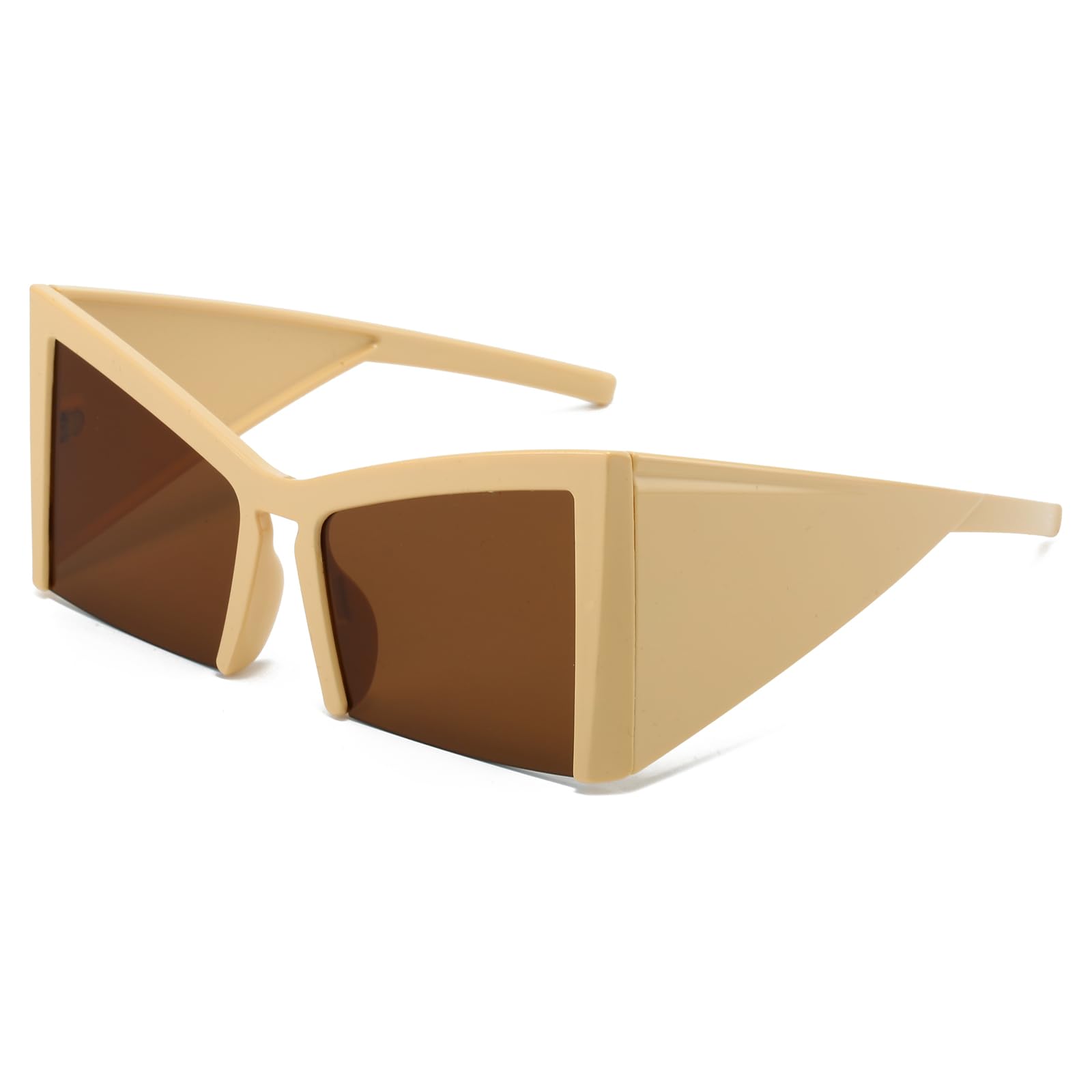 YAMEIZE Trendy Oversized Cat Eye Sunglasses - Fashion Square UV400 Protection Sun Glasses for Women Men Outdoor Driving