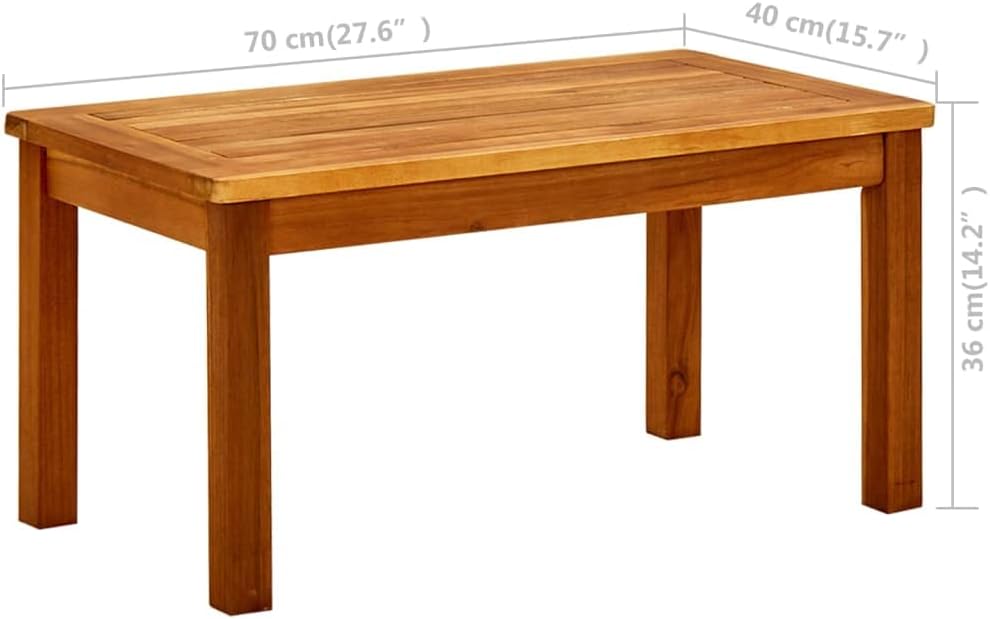 Outdoor Patio Side Tables Outdoor Leisure Tables Patio Coffee Tables Patio Outdoor Tables Patio Leisure Tables Garden Side Tables Patio Coffee Table 27.6"x15.7"x14.2" Solid Acacia Wood
