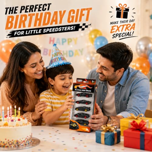 Image of Premium Black Series Diecast Metal Toy Cars Set of 5|Free Wheel Vehicles | Lamborghini|McLaren|Ford GT|Dodge Viper| Toys for Kids & Collectors| 1:64 Scale Models | Birthday Gift| Pack of 5