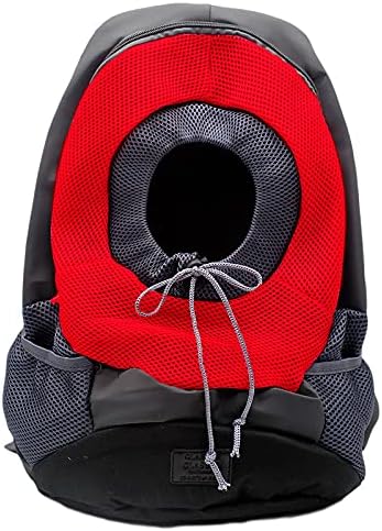 Pet Carrier Backpack Small Dog Cat Shoulder Bag Puppy Front Travel Packsack Pet Holder for Hiking Trip Travel (Red) - Image 4
