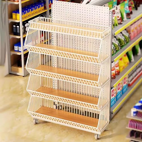 Présentoir de supermarché à 5 étagères avec roulettes 60x45x140 cm - 2