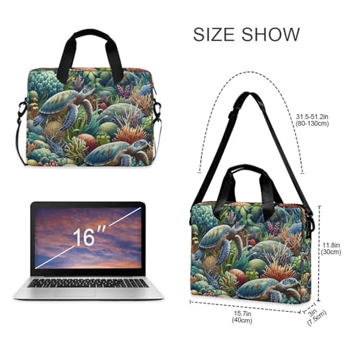 Funda para portátil ALAZA con diseño de tortuga marina, 13-15.6 pulg miniatura 5