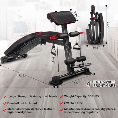 image for K KiNGKANG Adjustable Weight Bench - Utility workout Benches for Exerc