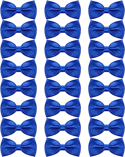 Geyoga 24 Pieces Men's Bow Ties Formal Satin Solid with Adjustable Neck Band Bow Ties for Men (Royal Blue) (Royal Blue)