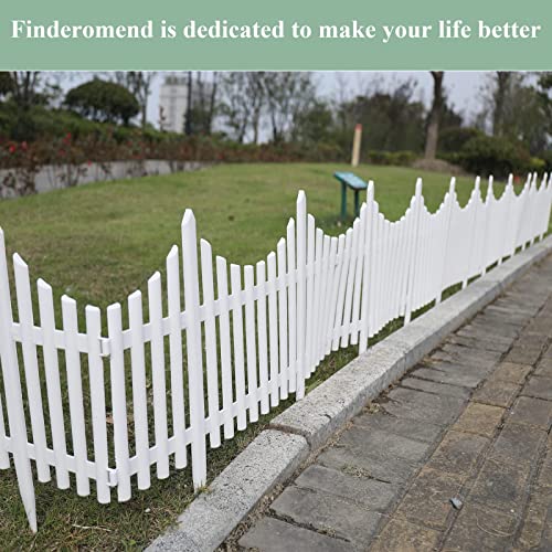 Finderomend 12PCS Garden Plastic Fence Pickets Indoor Outdoor Protective Guard Edging Decor‘’White Plastic Fence Garden Picket Fence-Each Panel Size 31.5\"x 19.7” - Thumbnail 2