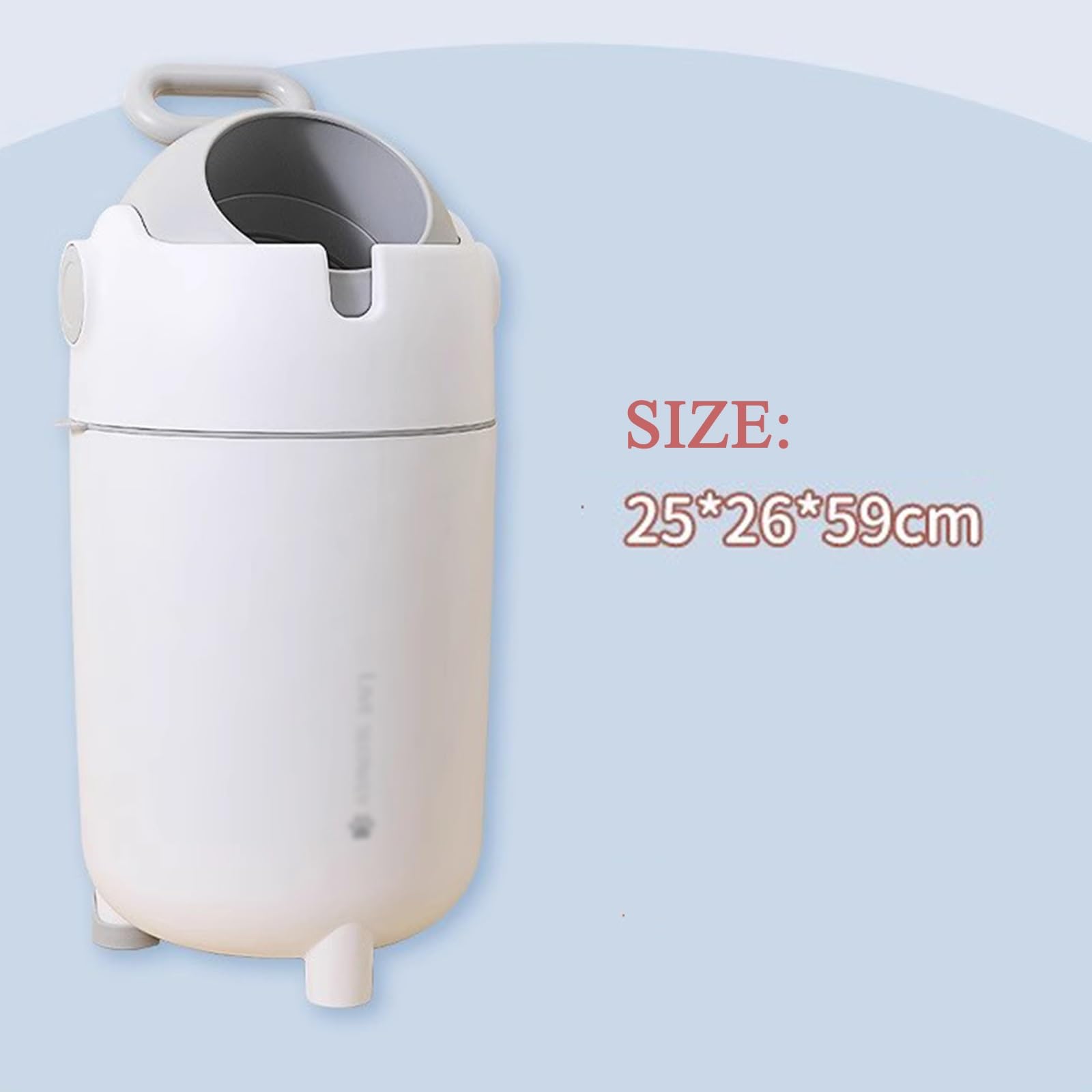 TBLOTYD Garbage Can Creative Trash Can Cylinder Type Large Capacity Plastic Garbage Can with Lid Baby Diaper Pail for Living Room Bedroom Bathroom, 15 Liters Trash Bin