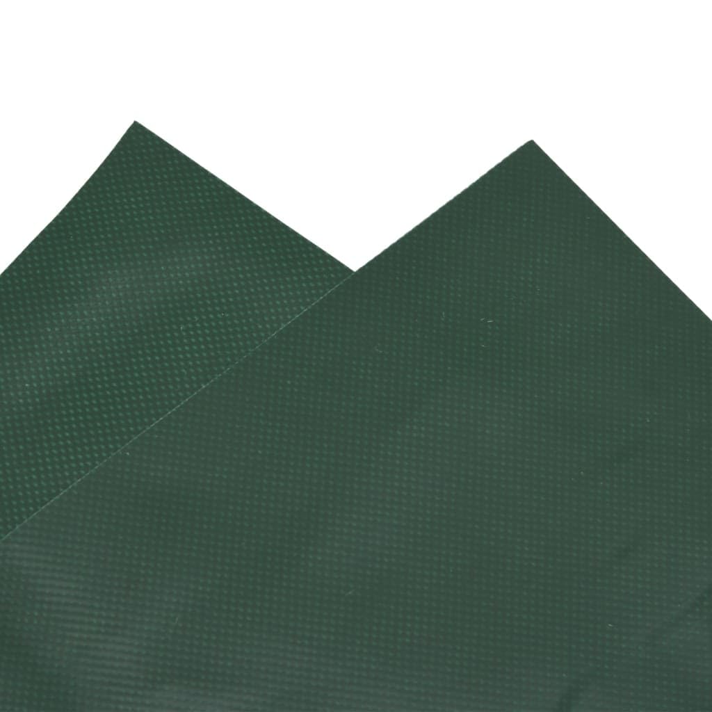 Telone verde in tela con rivestimento in PVC, 2,5 x 4,5 m, 650 g/m², impermeabile, antistrappo, resistente alle intemperie, con occhielli, per giardino, costruzione, campeggio