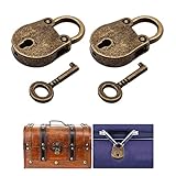 2 Stücke Vorhängeschloss Antik Vintage mit Schlüssel, Vintage Antik Schloss Mini Bear Vorhängeschloss Für Partei Geschenk, Schmuckschatulle und Tagebuch Geschenk