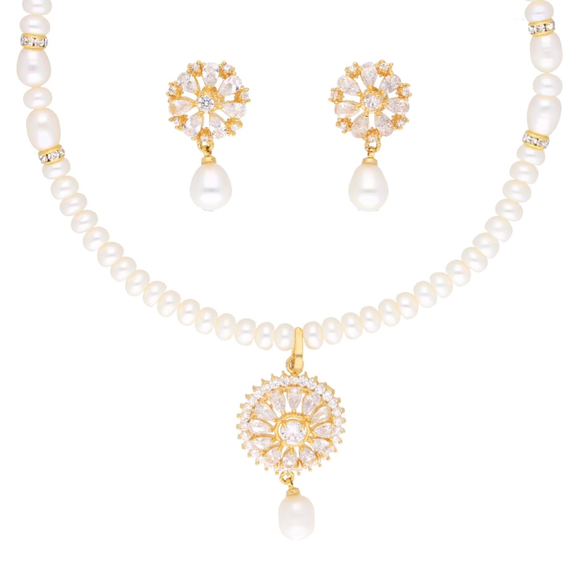 Freshwater Baheera Pearl Pendant Necklace set | Necklace to Gift Women & Girls| With Certificate of Authenticity AAA Quality-image-30