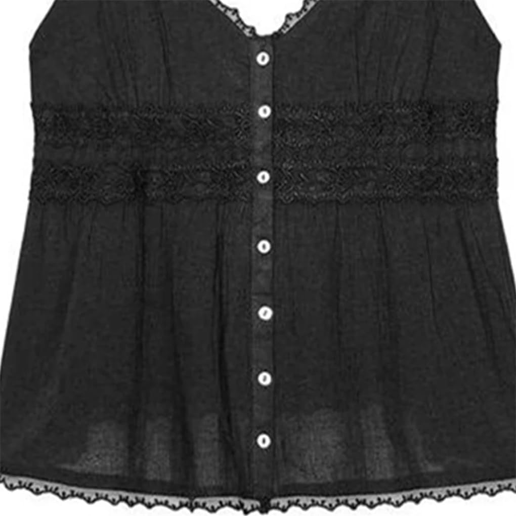 Women's Embroidered Lace Paneled V-Neck Camisole