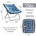 Tiita Comfy Saucer Chair, Soft Faux Fur Oversized Folding Accent Chair, Lounge Lazy Chair for Kids Teens Adults, Metal Frame Moon Chair for Bedroom, Living Room, Dorm Rooms, X-Large, Blue