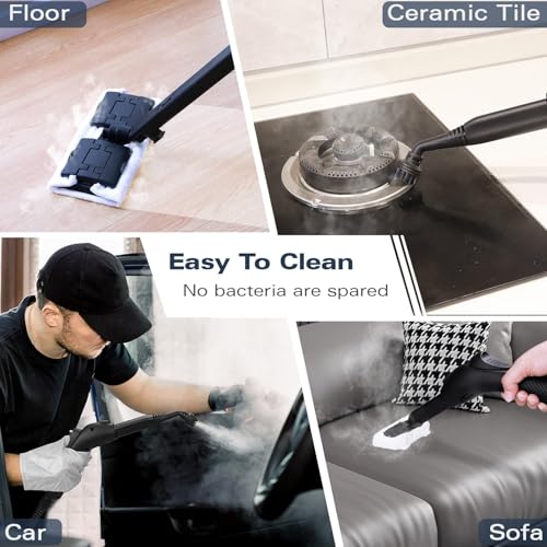 steam cleaner with multiple accessories for household cleaning