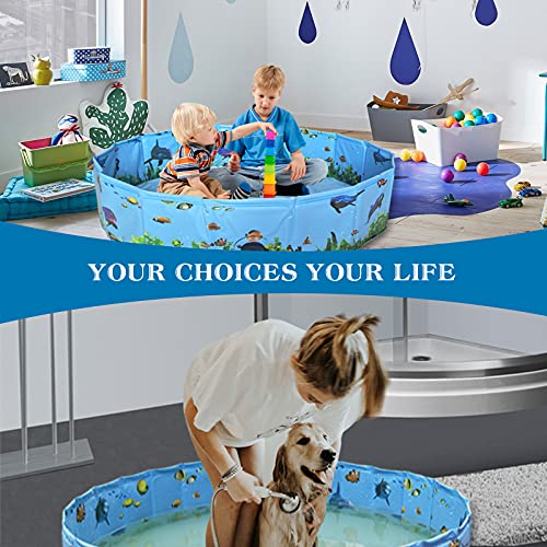 Foldable Dog Pool, Portable Pet Bathing Tub Hard Plastic Swimming Bath Pvc Pet Kiddie Pool Bathtub For Large Dogs Cats & Kids Outdoor Indoor Leakproof Collapsible Pool #TOP2
