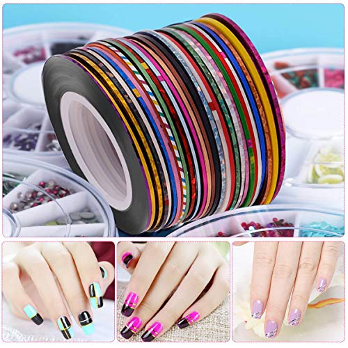 image for Anezus 7100 Pcs Nail Art Rhinestones Nail Gems Kit with 30 Assorted Co