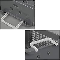 Vista 5 de Cestas de almacenamiento apilables de plástico con asas, juego de 4 (color blanco, gris)