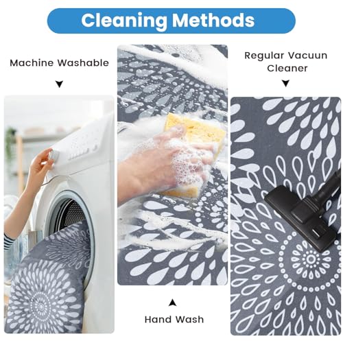StepRite 2x6 Hallway Runner Rug, Washable Non-Slip Kitchen Rug for Entryway | Soft Surface, Non-Slip TPE Rubber Backing, Machine Washable, Low-Pile Floor Carpet for Kitchen, Laundry, Bedroom, Living Room - image 4