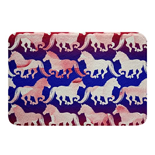 Pferd rutschfeste Badematte Bauernhof Tier Absorbierender Badezimmerteppich Abstrakte Psychedelisch...