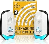 Ultrasonic Pest Repeller Control Plug in 2 Pack- Electronic Insect Defender - Roach Bed Bug Mouse Mosquito - Indoor Reject - for Cockroach Ants Mice Fly Rat Bedbug