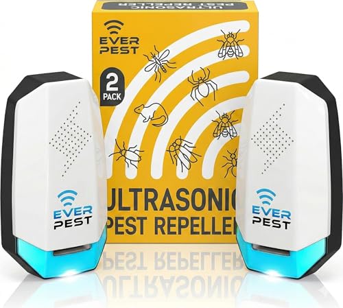 Ultrasonic Pest Repeller Control Plug in 2 Pack- Electronic Insect Defender - Roach Bed Bug Mouse...