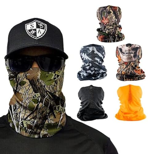 S A Company 5-Pack UV Face Shield | UV 30+ Multipurpose Neck Gaiter Balaclava for Adults