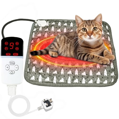 OBEST Pet Heating Pad, Electric Heated Pad for Dog Cat, Warm Mat Waterproof Dogs Cats Beds with Constant Temperature, Comfortable Heater Heater Blanket Puppy and Kitten (45 * 45CM) (green)