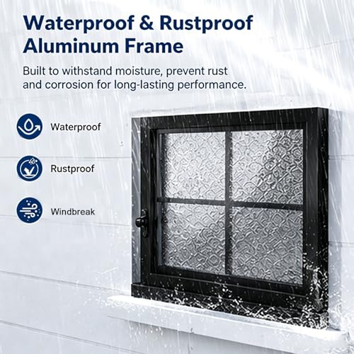 Ventana para cobertizos de jardín giratoria con cristal opaco de 60 x 35 cm 7