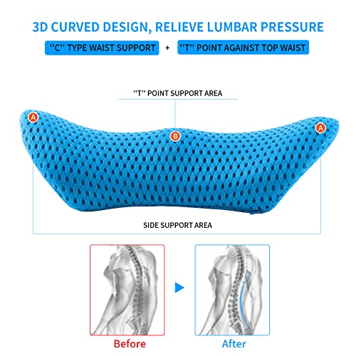 Fousupdt Lumbar Pillow, Memory Foam Lumbar Support Pillow For Office Chair And Car Seat, Back Support Pillow For Lower Back Pain Relief, Support Cushion Back Pillow For Sleeping, Driving(Sky Blue) #TOP3
