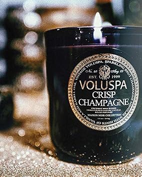 Voluspa Crisp Champagne Classic Maison Boxed Glass Candle, 12 Ounces