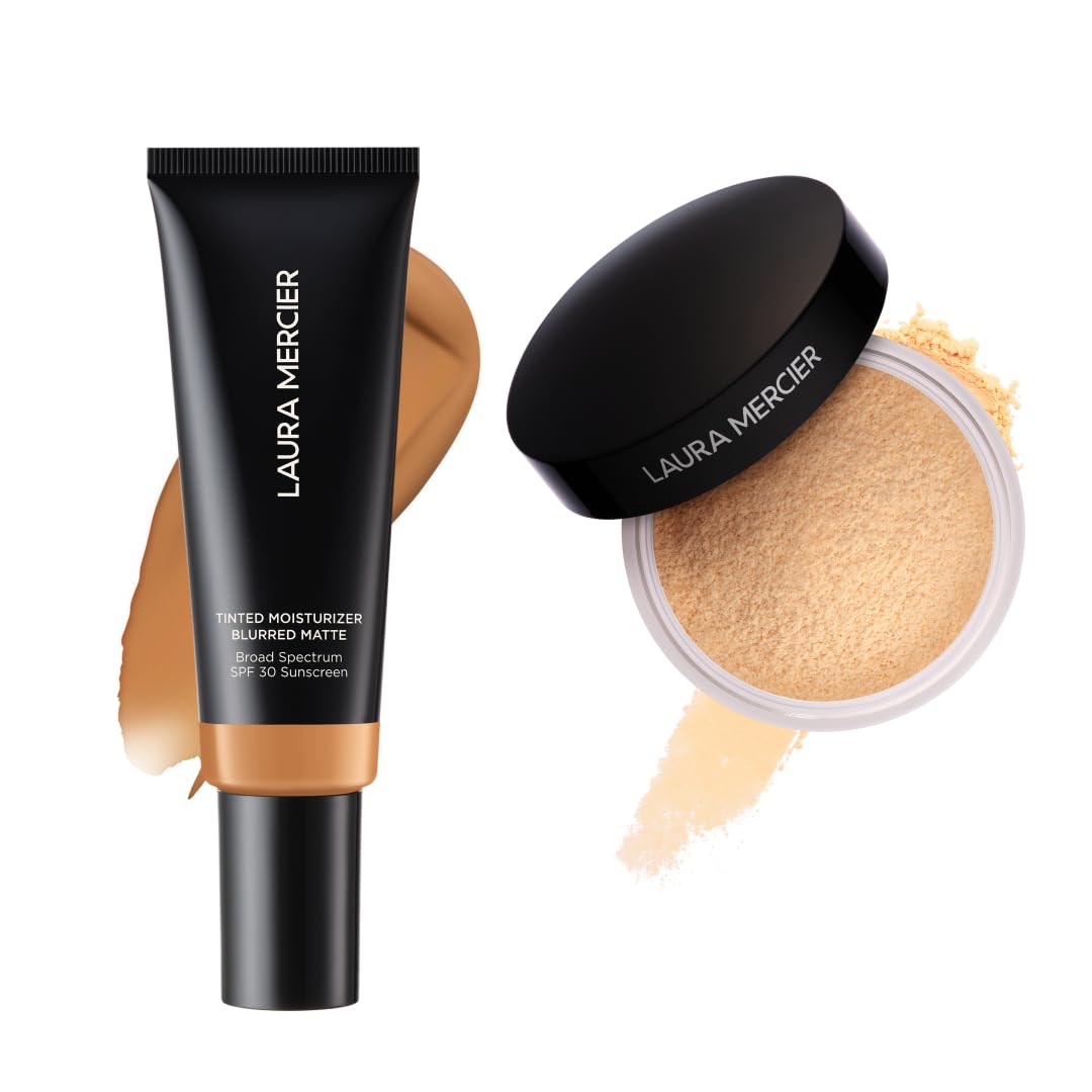 Laura Mercier Tinted Moisturizer Blurred Matte with SPF 30 24HR Shine Control Shade 4W Ochre and Translucent Loose