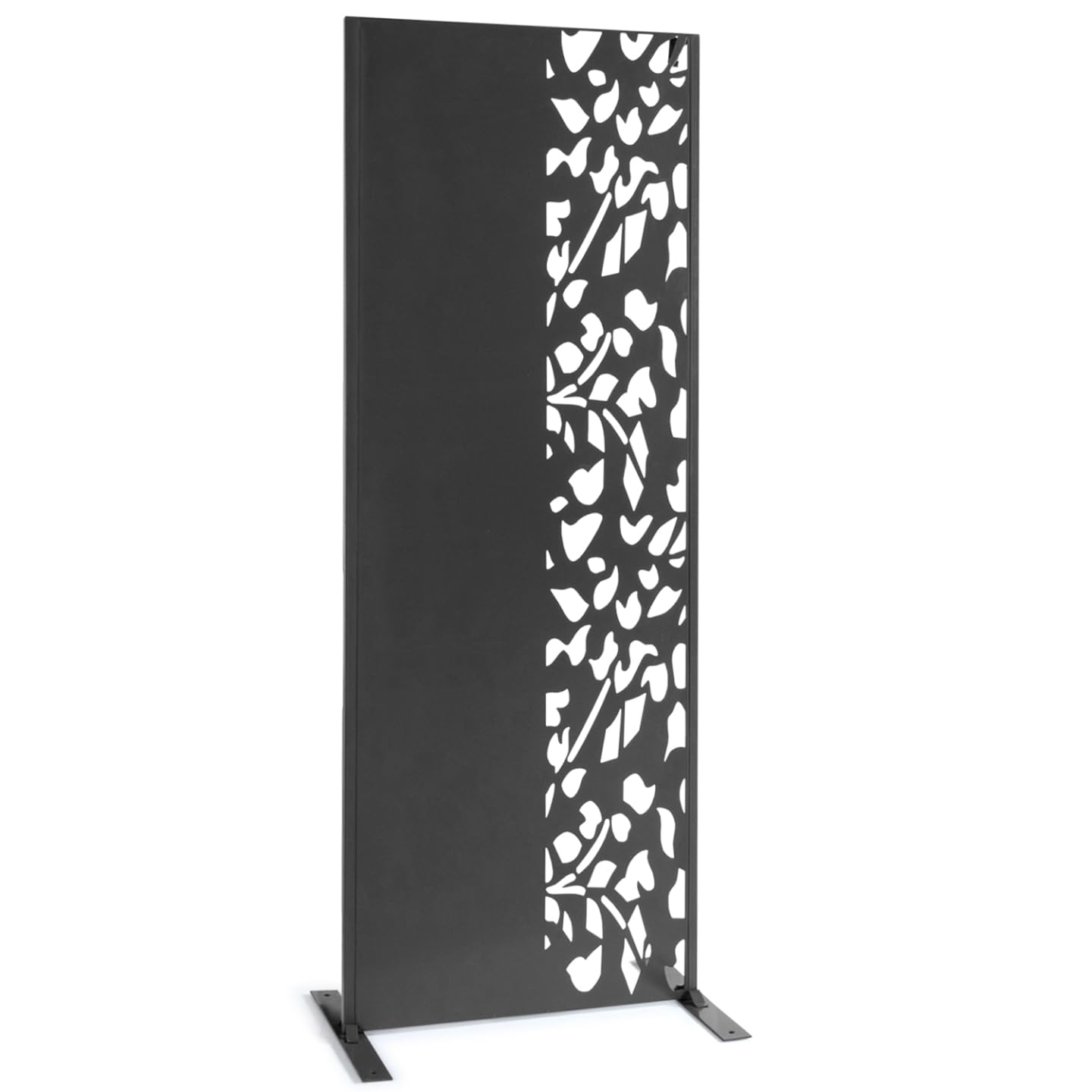 IDMarket - Panneau décoratif Universel 150 x 50 CM Flower Gris Semi ajouré sur Le côté