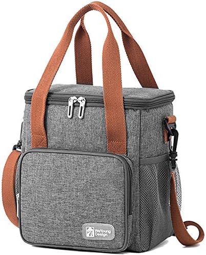 Lunch Bog for Men, Insulated Lunch Bag Cooler Bag for Women 9L Leakproof Thermal Picnic Bag with Bottle Holder, Adjustable Shoulder Strap, Insulated Bento Bag for Office/School/Picnic