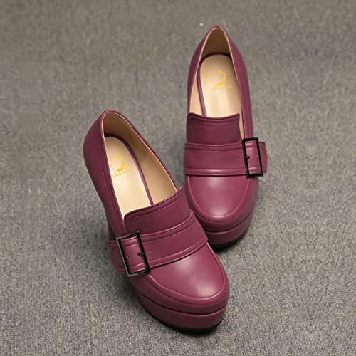 Image of SHODENSE Women Vintage Chunky Platform Loafers Pumps Tassel Round Closed Toe Slip On Suede Block High Heel Dress Loafer Shoes Buckle Strap Oxford Loafers Fringe Pump Dressy Chic Sexy Y2k 4-11 M US