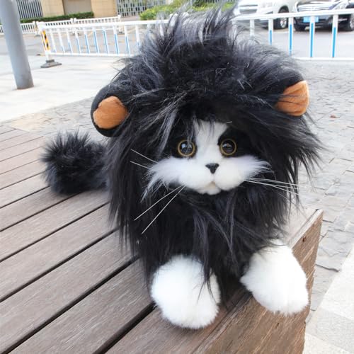 RosyLife-Lion-Mane-Wig-for-Cat-Costume-Pet-Adjustable-Washable-Comfortable-Fancy-Lion-Hair-Cat-Clothes-Dress-for-Halloween-Christmas-Easter-Festival-Party-Activity
