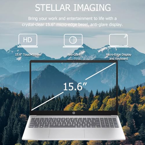 Image of HP 15.6 inch New Touchscreen Business Laptop, Intel Core i3-1315U (6-core) • 32GB RAM • 2TB SSD, Intel UHD Graphics|Long Battery Life|Fast Charge|WiFi 6E|Lifetime MS|Win 11 Pro w /Copilot - Silver