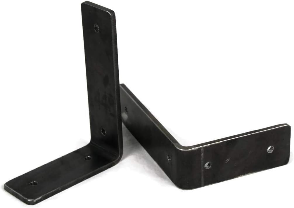 Steel Shelf Brackets in Varying Sizes and Finish… (Medium Duty 4x5 (Set of 2), Raw Steel)