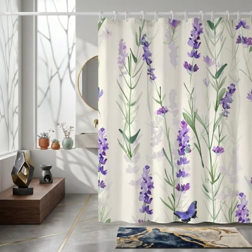 Rideau de douche lavande 140x190cm en polyester imperméable - 3