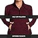 Soneven Women's Thermal Fleece Running Shirts Warm Winter Pullover Cold Weather Workout Hiking Tops with Thumb Holes Pockets Sweatshirt(Red-123,S)