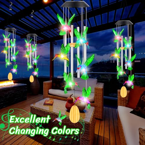 QUNPON-Womens-Gifts-for-Christmas-Birthday-Gifts-for-Women-Mom-Grandma-Gifts-Hummingbird-Wind-Chimes-Solar-Lights-for-Outside-Outdoor-Yard-Home-House-Patio-Garden-Gardening-Decor-Gifts-for-Mom-Sister