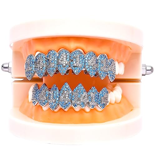 LXSSLY 14 grelhas de diamante hip hop para mulheres, grelhas de diamante com boca de dentes, parte i