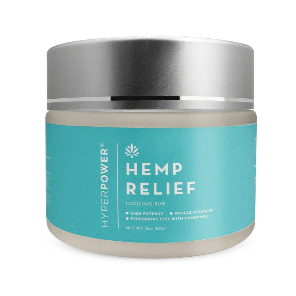 HyperPower Hemp Sports Cream, Hemp Oil for Post Workout Recovery, Post Workout Muscle Rub, Menthol, 2 oz jar