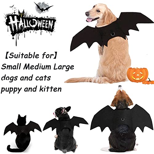 Lkex Halloween Dog Bat Costume With Leash Cat Pet Bat Wings Clothes Funny Apparel Outfit Dress Up Accessories For Cosplay Party L #TOP2