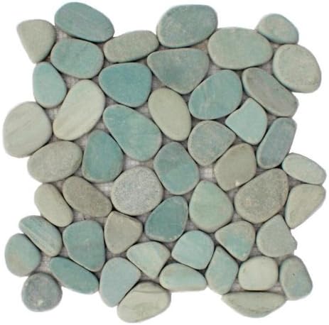 Sliced Aqua Pebble Tile 12x12