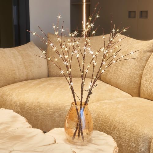 Branches de saule marron lumineuses 81 cm avec minuteur intégré - 2