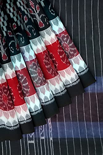 Image of Odisha Sambalpuri Handloom Ikat Women's Cotton Saree, Odisha Handloom Handmade Pure Cotton Khandua Saree, Ikkat Orissa Traditional Handloom Saree Without Blouse