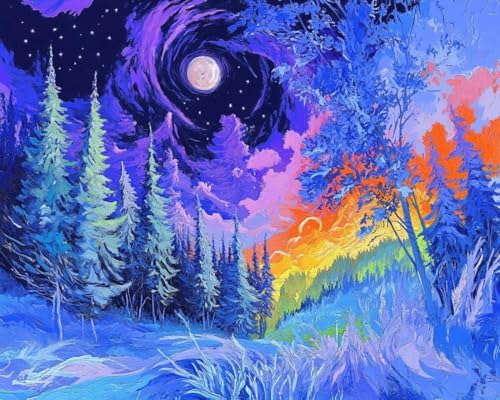 Broderie point de croix paysages de montagne kit complet 9CT 40x50cm